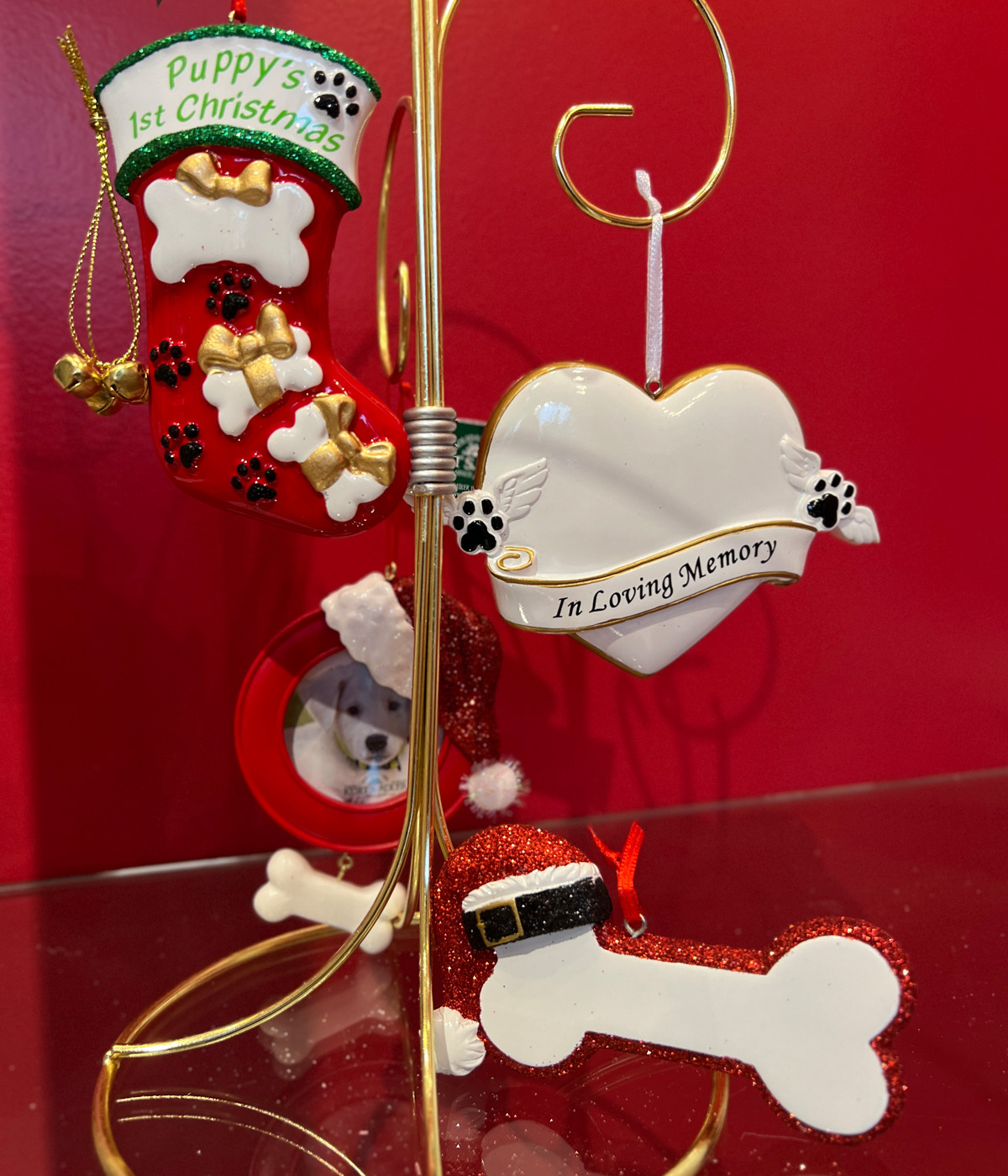 Personalized Pet Ornaments. Heart, dog bone etc.